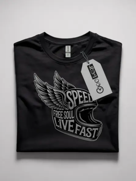 winged motorcycle helmet t-shirt