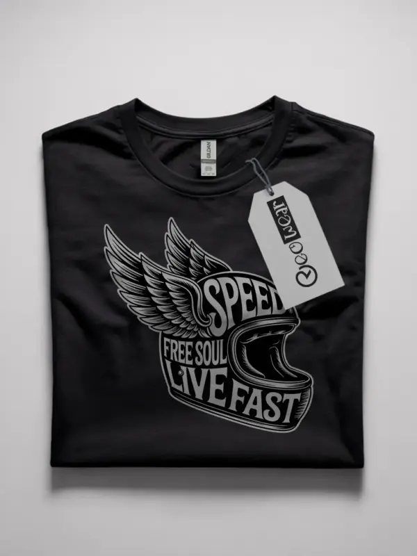 winged motorcycle helmet t-shirt