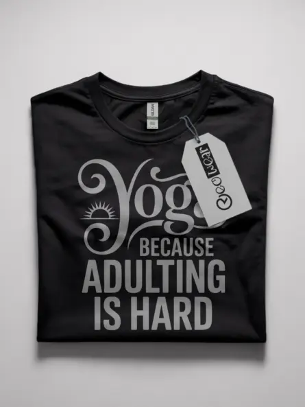 yoga because adulting is hard shirt