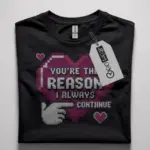 pixel art gamer couple t-shirt