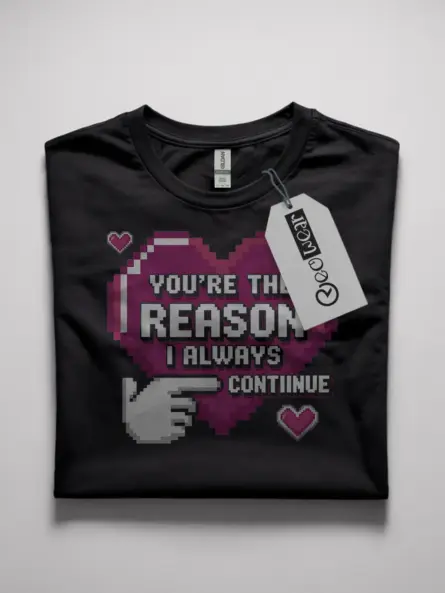 pixel art gamer couple t-shirt