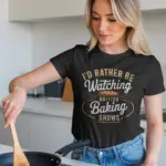 Black Shirt – Vintage whisk graphic on baking show fan shirt