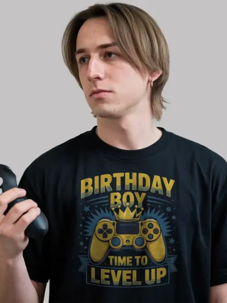Gamer Birthday Boy T-Shirt – Level Up - Image 6