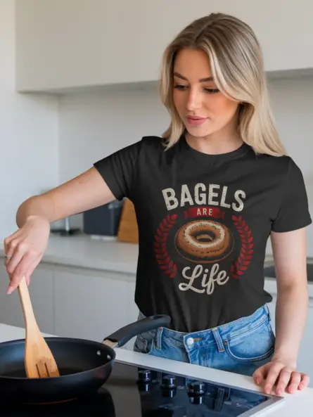 Bagel Lover Shirt with Funny Quote Design - Image 3