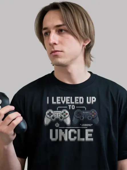 I Leveled Up to Uncle Gamer Uncle T-Shirt - Image 3