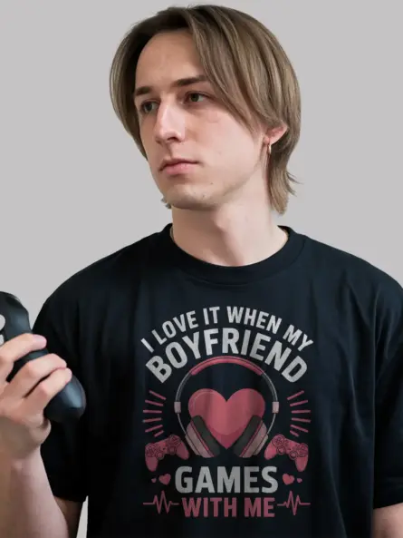 I Love It When My Gamer Boyfriend Games Shirt for Girlfriends - Image 5