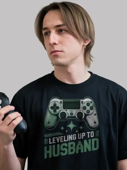 Leveling Up to Husband Gamer T-Shirt - Image 6