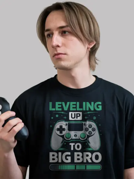 Leveling Up to Big Bro Gamer T-Shirt – Boys Video Game Reveal Tee - Image 6