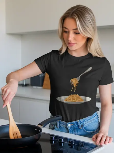 Pasta Lover T-Shirt with Spaghetti Art - Image 9