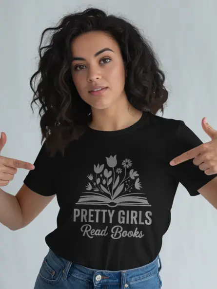 Pretty Girls Read Books T-Shirt – Feminine & Bold - Image 2