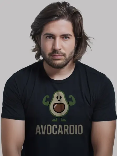Funny Avocado Gym Shirt – Avocardio Fitness Tee for Plant-Based Gains - Image 3