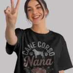 Black Shirt Front – Cane Corso Nana – dog nana shirt – front view