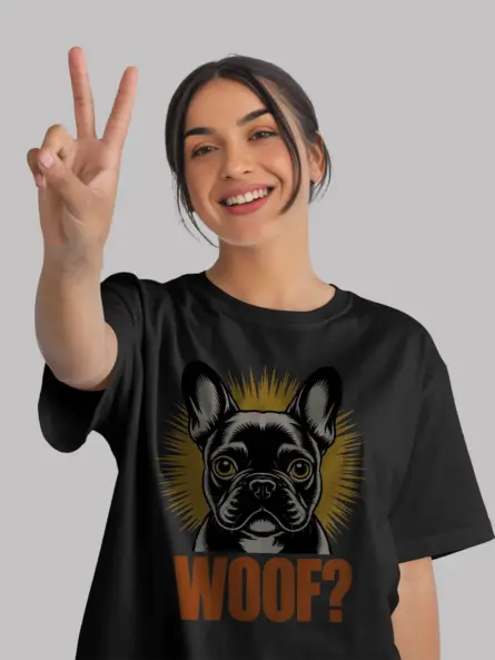 French Bulldog Graphic T-Shirt – Bold Modern Woof Design - Image 3