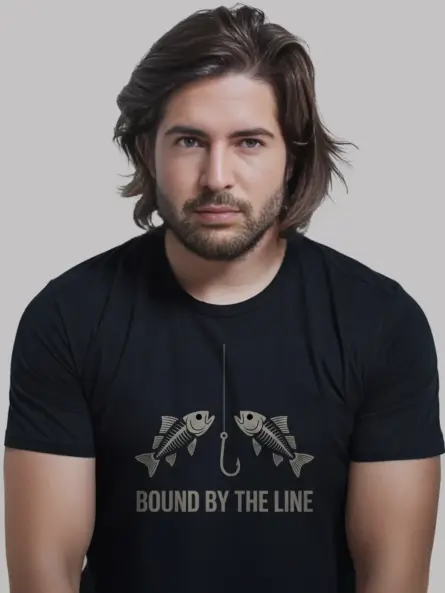 Bold Minimalist Fishing T Shirt – Bound by the Line Tee - Image 3