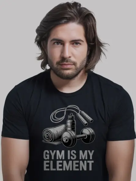 Bold Minimalist Gym Shirt – “Gym Is My Element” Fitness Tee for Motivated Athletes - Image 3