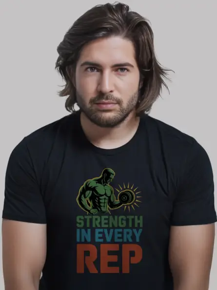 Powerful Motivational Gym Shirt – Strength in Every Rep Tee for Lifters - Image 3