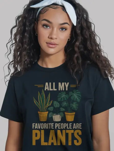 Vintage Plant Parent T-Shirt All My Favorite People Are Plants - Image 3