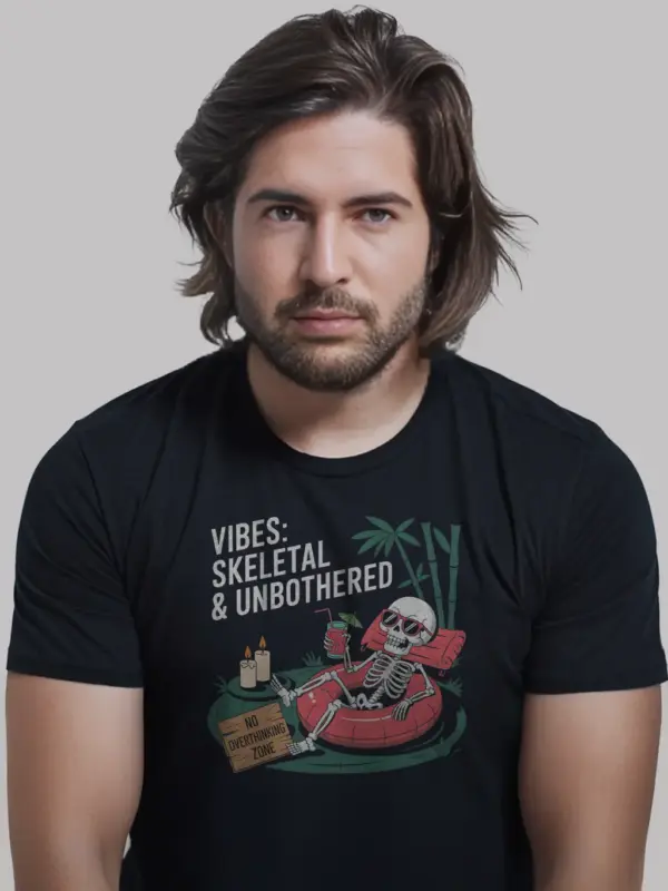 Skeleton Vibes T-Shirt for Relaxed Introverts and Meme Fans