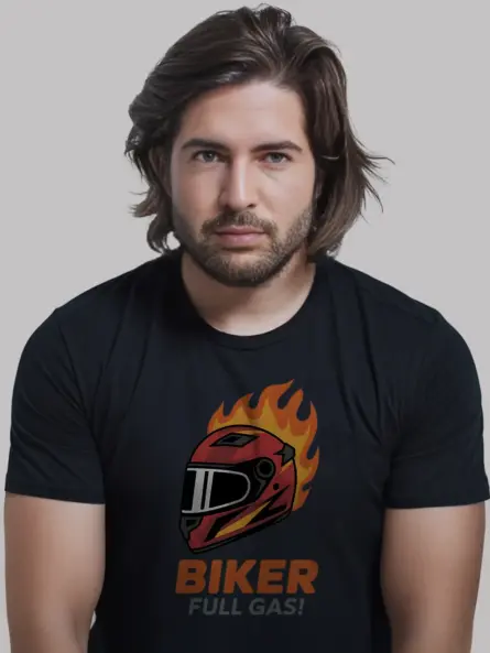 Explosive Biker Flame T Shirt – Full Gas Racing Style Tee - Image 3