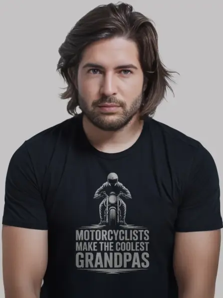 Cool Biker Grandpa T-Shirt – Vintage Motorcycle Tee for Grandfathers - Image 3