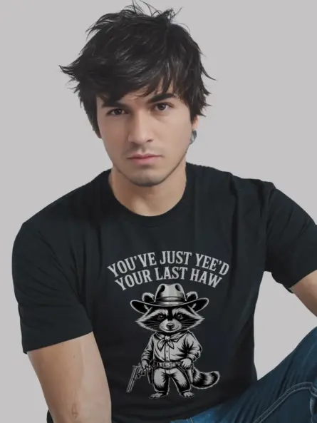 Cowboy Raccoon T-Shirt – You've Just Yee'd Your Last Haw Vintage Tee - Image 3