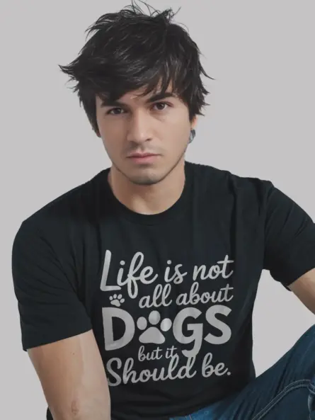 Dog Rescue Paw Print T-Shirt – Life Is Not All About Dogs But It Should Be - Image 9