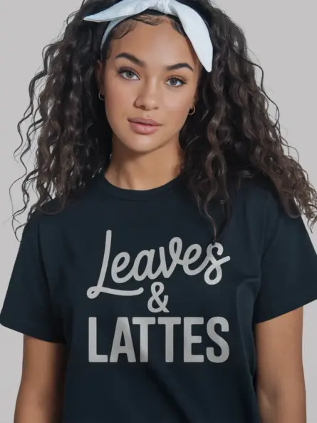 Fall Coffee Shirt – Leaves and Lattes Cozy PSL Tee for Women - Image 6