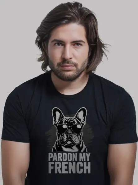 French Bulldog T-Shirt – Bold “Pardon My French” Grunge Dog Tee - Image 3