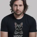 Black Shirt Nope French Bulldog funny French bulldog t-shirt front view