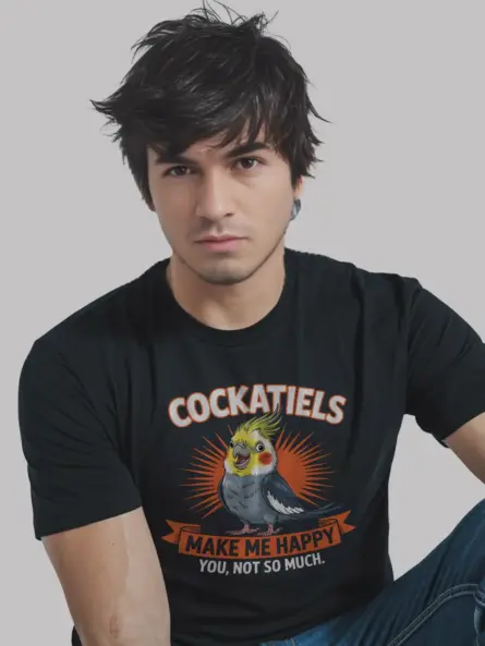 Funny Cockatiel T-Shirt for Bird Lovers – Cheerful Pet Bird Graphic Tee - Image 3