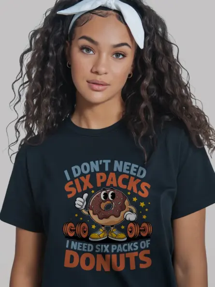 I Don’t Need Six Packs I Need Donuts Funny Donut Gym T Shirt - Image 2