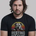 Black front view – Resting Pit Face funny pitbull shirt cartoon design