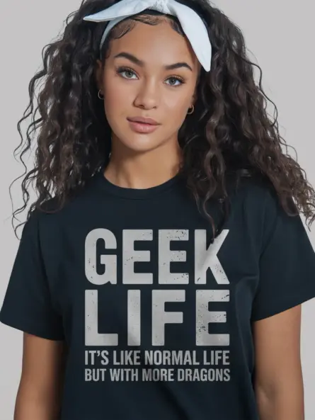 Geek Life Dragon T-Shirt for Nerds - Image 2