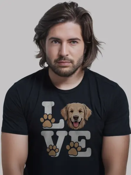 Golden Retriever Love Shirt – Adorable Minimalist Dog Lover Tee - Image 3