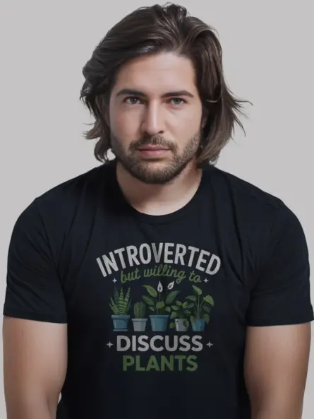 Introverted but Willing to Discuss Plants T-Shirt - Image 3