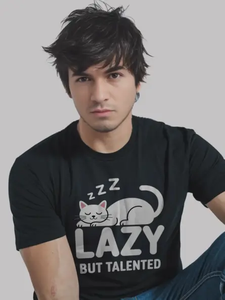 Lazy Cat Shirt – Funny & Minimalist Gift for Creative Students - Image 3