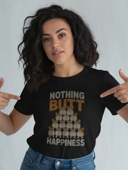 Nothing Butt Happiness Shirt – Vintage Funny Corgi Meme Tee - Image 2