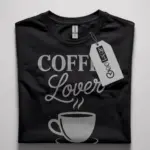 Black Better Coffee! LESS Bucks! affordable coffee lover tee front view
