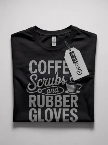 coffee scrubs and rubber gloves shirt