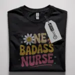 retro one badass nurse tee