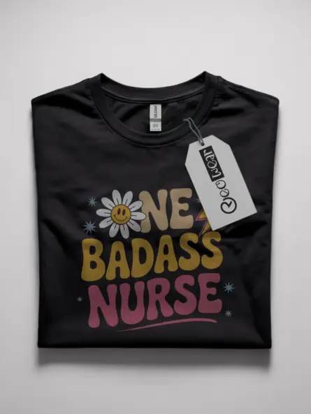 retro one badass nurse tee