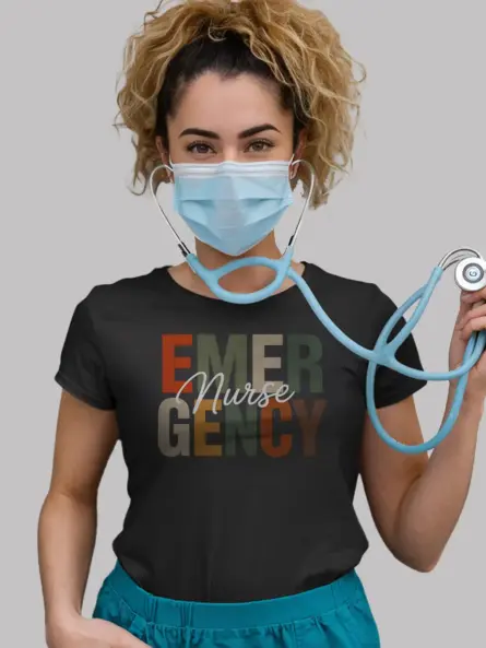 black emergency nurse shirt