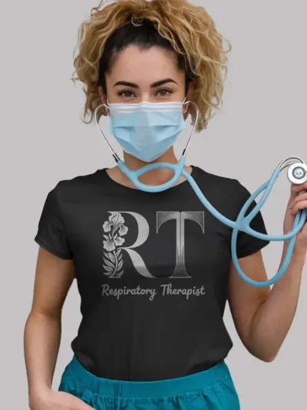 Black respiratory therapist t-shirt