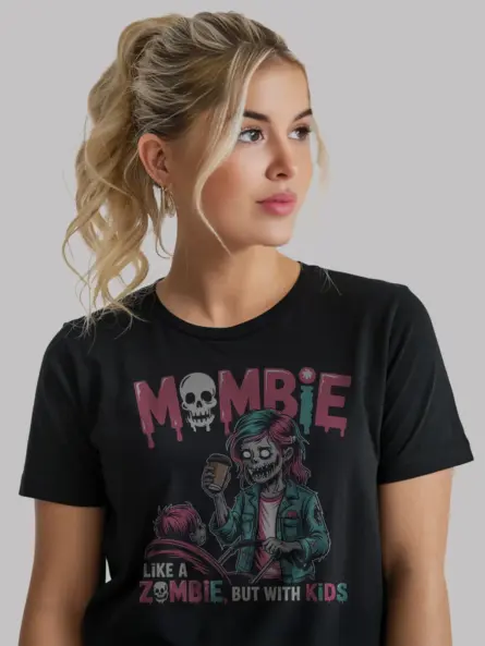 Black – Halloween grunge style – mombie t-shirt for moms
