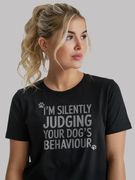 Witty Sarcastic Dog T-Shirt – Silently Judging Design for UK Dog Lovers - Image 6
