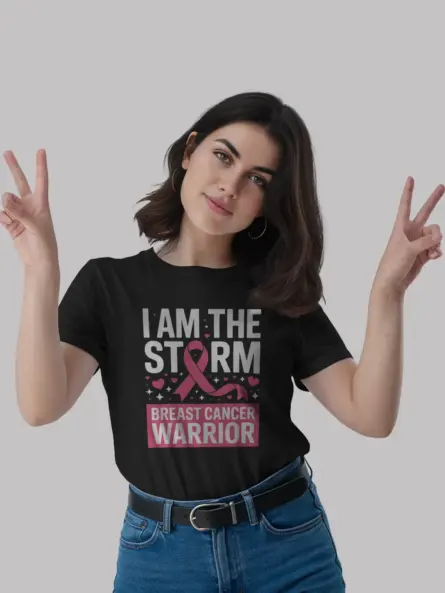 Empowering Breast Cancer Warrior Shirt – I Am The Storm Tee for Survivors - Image 2
