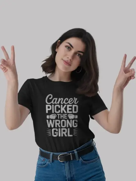 Cancer Picked the Wrong Girl Shirt – Bold Survivor Fighter Tee - Image 2