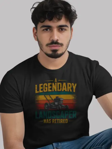 Retired Landscaper Shirt – Legendary Lawn Mower Retirement Gift Tee - Image 3