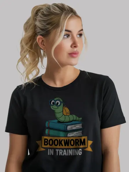 Bookworm Tee – Cute In Training Tee for Kids Who Love Reading - Image 3