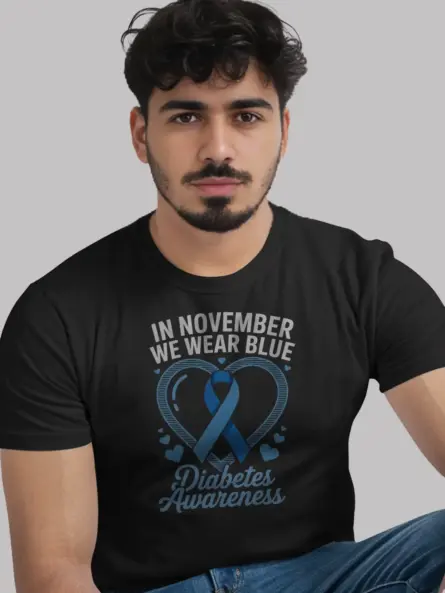 Empowering In November We Wear Blue Shirt – Diabetes Tee - Image 6